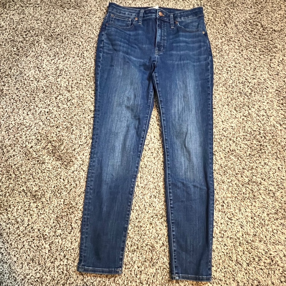 Madewell Curvy High-Rise Skinny Jeans Blue Medium Wash Denim 29 CKP453945019